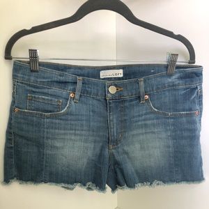 Ann Taylor Loft Midi Light Wash Denim Shorts